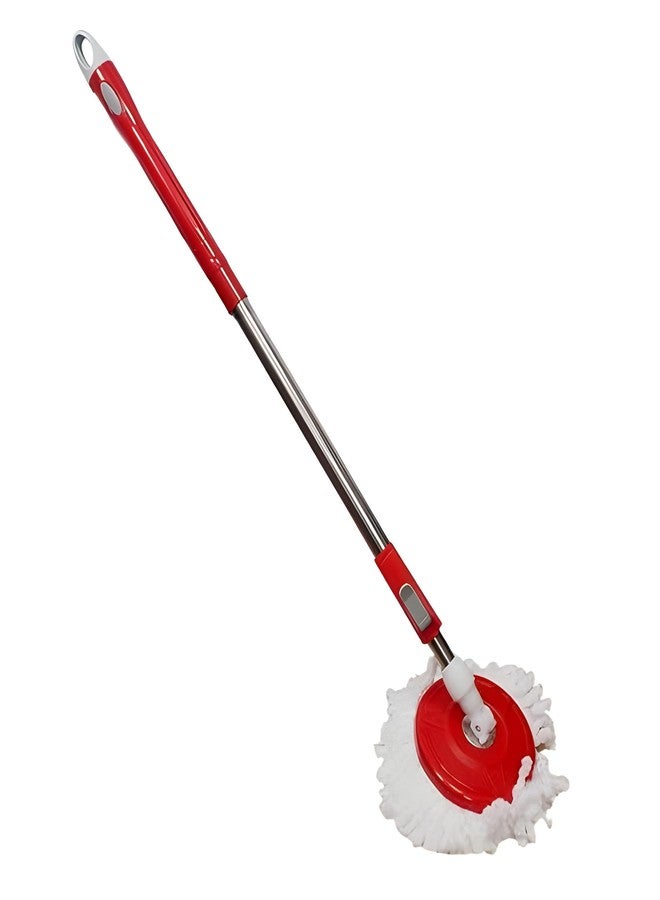 Oblivion Mop Stick Rod | Stainless Steel Spin Mop Rod with Extendable Handle with Head & Microfiber Refill | 360 Degree Rotating Pole/Pocha | Round Plate Floor Rod for Cleaning (Random Color,1Pc) - Image 1